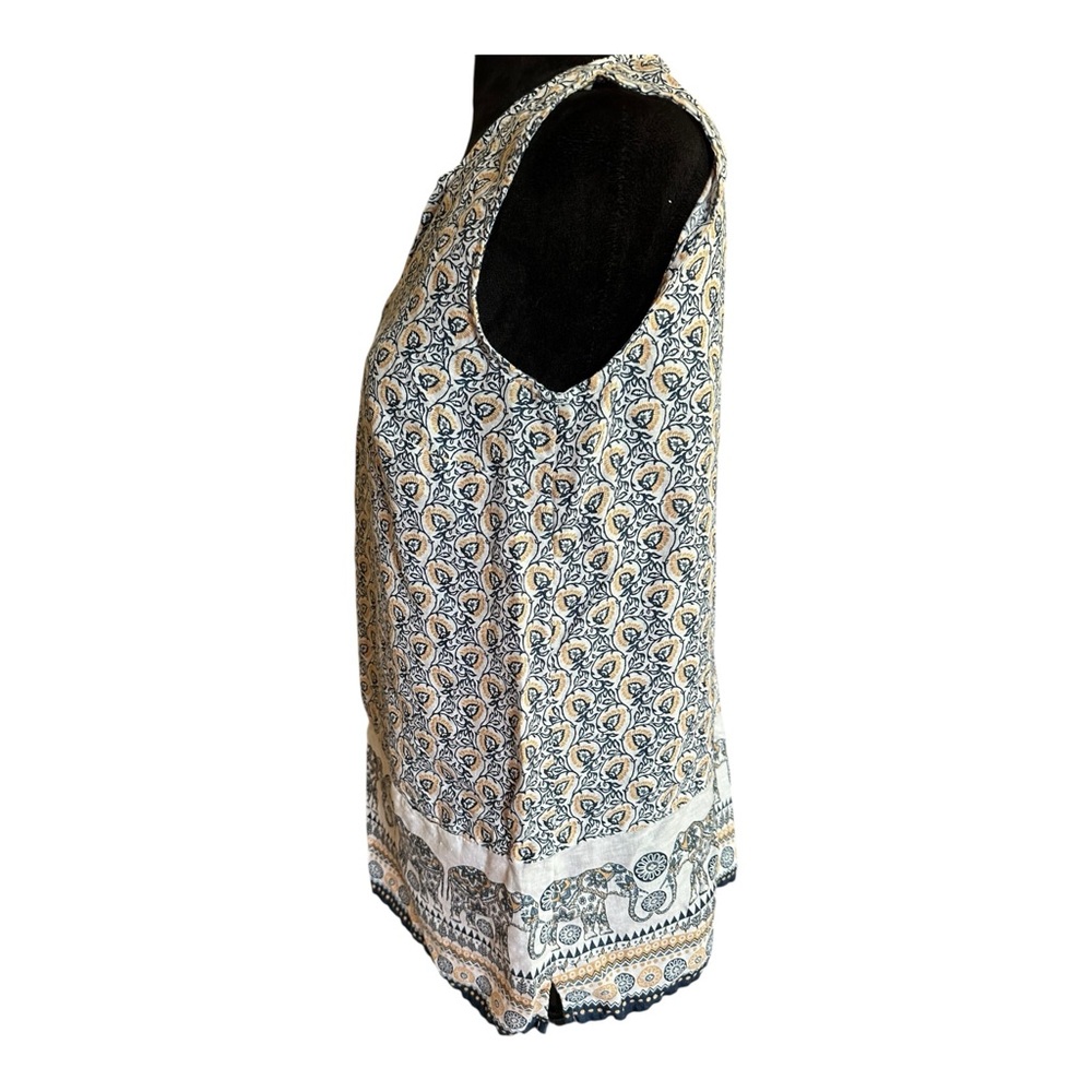 J. Jill Love Linen Women’s Elephant Print Sleeveless Tunic Top – Size S - Picture 9 of 16